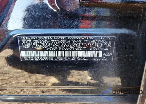 2016 Lexus Is 350 Base z USA, uszkodzony, nr VIN JTHBE1D28G5025994